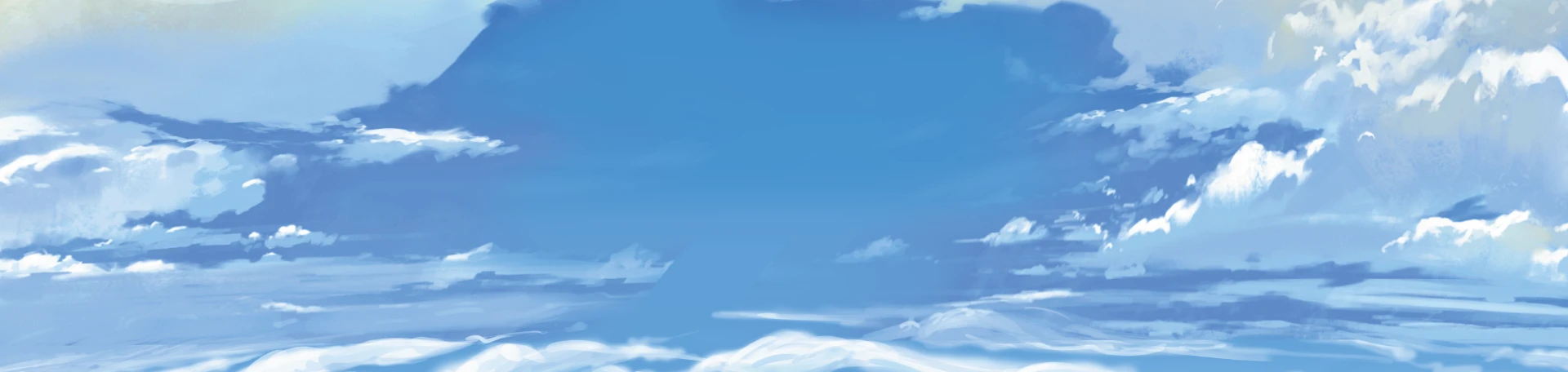 Wide panorama of painted sky and clouds