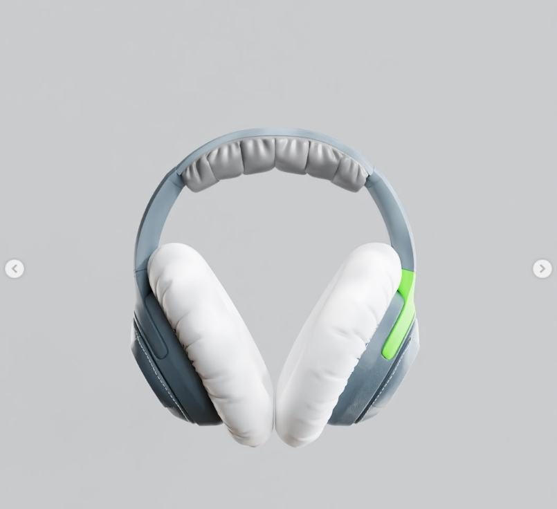 3D rendered wireless headphones
